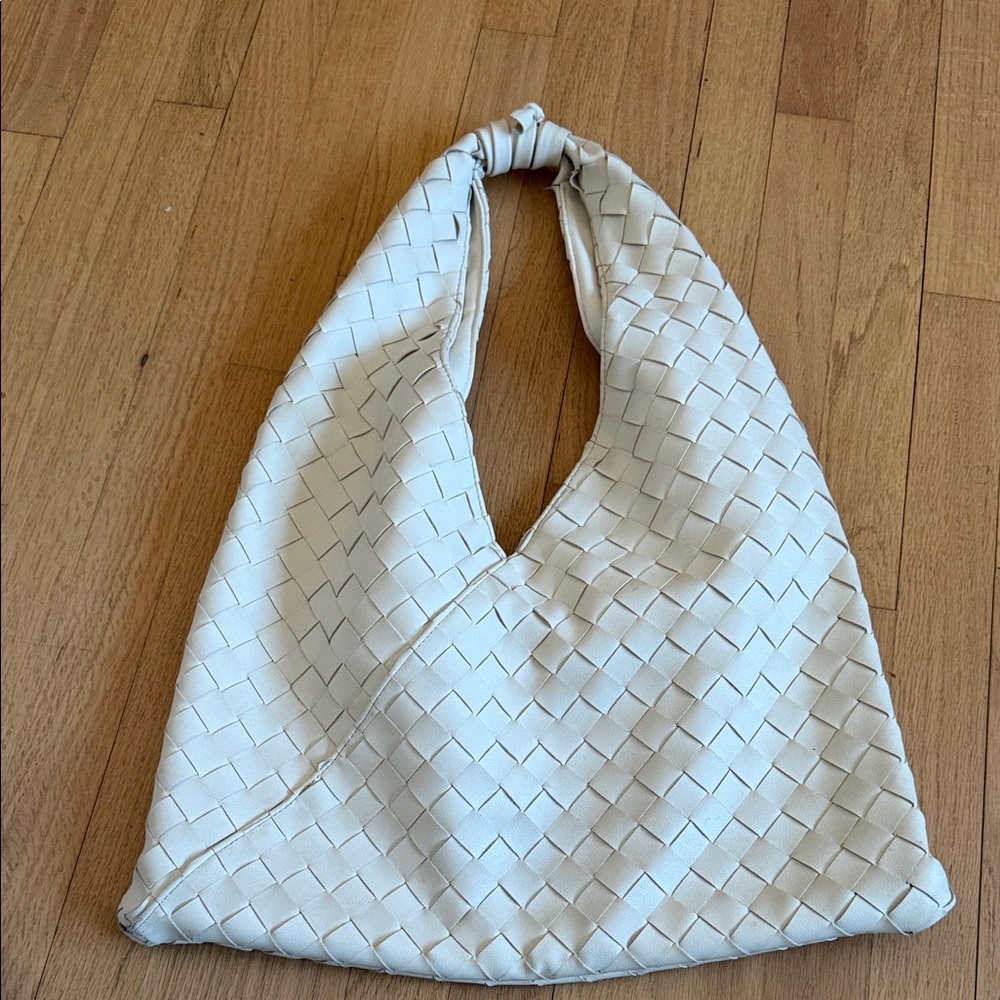 Moda Luxe Cream Woven Hobo Bag